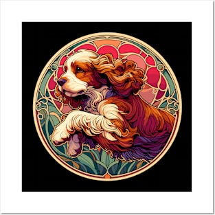 Cocker Spaniel Art Nouveau Design - Dog Lovers Gift Posters and Art